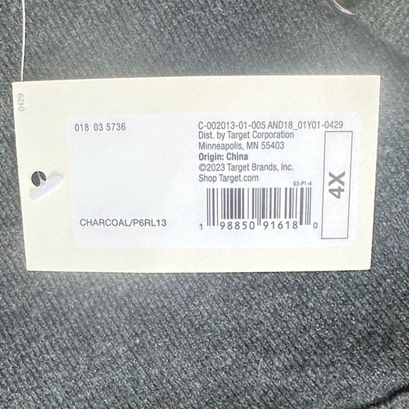 Charcoal Pleated Midi Sweater Dress - A New Day NWT Size 4X - Picture 7 of 7